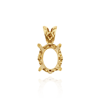 ITI NYC Oval Four Prong Double Wire Pendants in 14K Gold (5.00 x 3.00 mm - 22.00 x 16.00 mm)