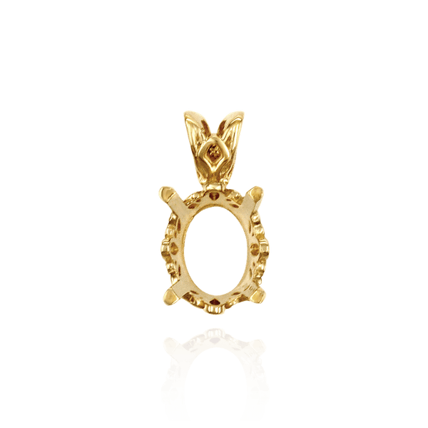 14K Gold ITI NYC Oval Four Prong Double Wire Pendants in 14K Gold (5.00 x 3.00 mm - 22.00 x 16.00 mm)