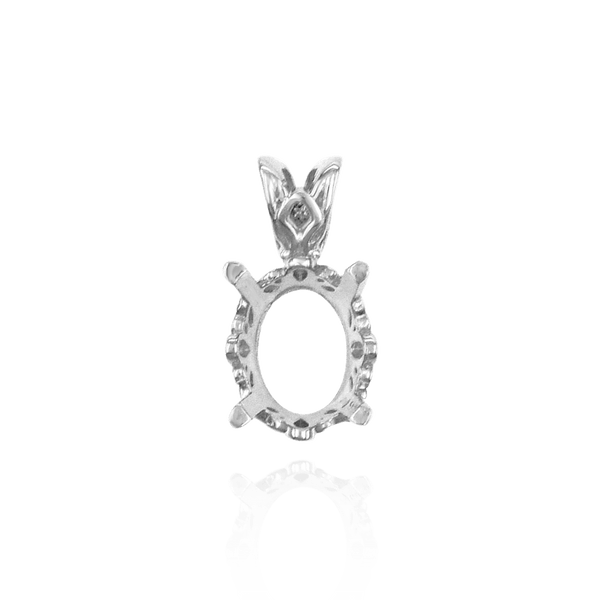 ITI NYC Oval Four Prong Double Wire Pendants in 14K Gold (5.00 x 3.00 mm - 22.00 x 16.00 mm)