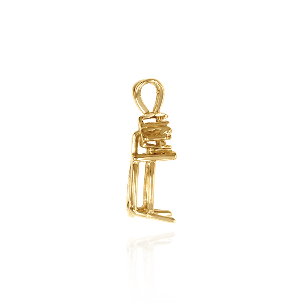 ITI NYC Pear Shape Four Prong Double Wire Pendants With 3 Accents in 14K Gold (6.00 x 4.00 mm - 16.00 x 12.00 mm)