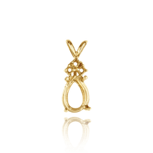 Load image into Gallery viewer, 14K Gold ITI NYC Pear Shape Four Prong Double Wire Pendants With 3 Accents in 14K Gold (6.00 x 4.00 mm - 16.00 x 12.00 mm)
