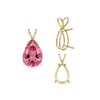 ITI NYC Pear Shape Four Prong Double Wire Pendants in 14K Gold (4.50 x 2.75 mm - 24.00 x 16.00 mm)