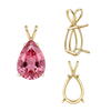 ITI NYC Pear Shape Four Prong Double Wire Pendants in 14K Gold (4.50 x 2.75 mm - 24.00 x 16.00 mm)