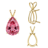 ITI NYC Pear Shape Four Prong Double Wire Pendants in 14K Gold (4.50 x 2.75 mm - 24.00 x 16.00 mm)