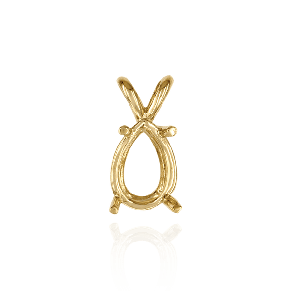 ITI NYC Pear Shape Four Prong Double Wire Pendants in 14K Gold (4.50 x 2.75 mm - 24.00 x 16.00 mm)