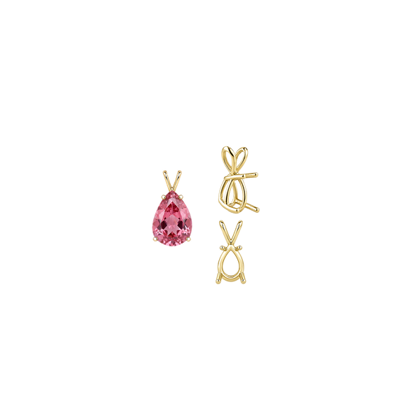 ITI NYC Pear Shape Four Prong Double Wire Pendants in 14K Gold (4.50 x 2.75 mm - 24.00 x 16.00 mm)