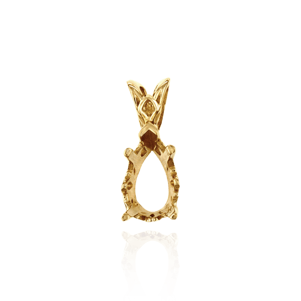 ITI NYC Pear Shape V-end Filigree Pendants in 14K Gold (5.00 x 3.00 mm - 15.00 x 10.00 mm)
