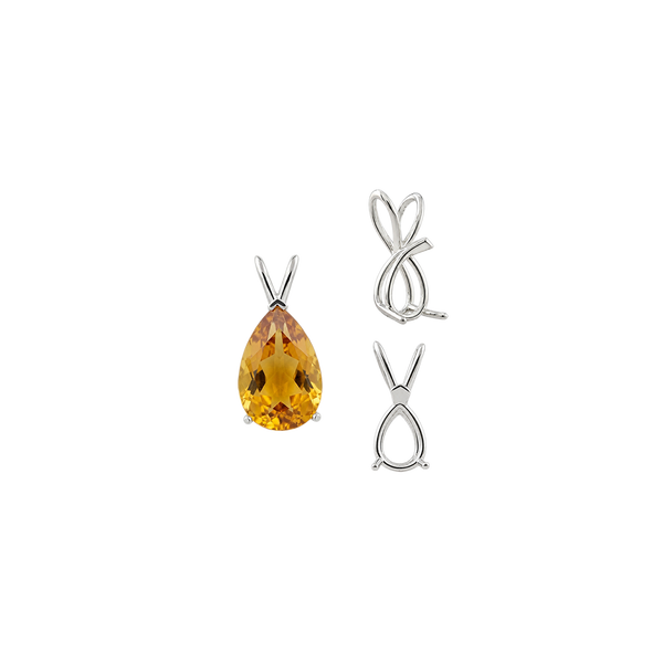ITI NYC Pear Shape V-End Double Wire Pendants in 14K Gold (5.00 x 3.00 mm - 18.00 x 12.00 mm)
