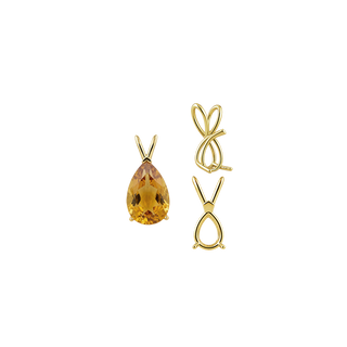 ITI NYC Pear Shape V-End Double Wire Pendants in 14K Gold (5.00 x 3.00 mm - 18.00 x 12.00 mm)
