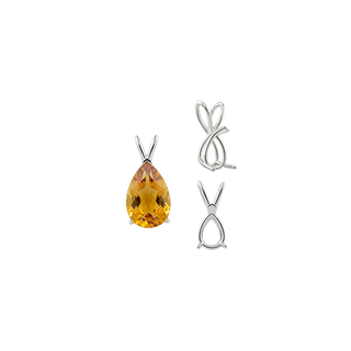 ITI NYC Pear Shape V-End Double Wire Pendants in Sterling Silver (5.00 x 3.00 mm - 18.00 x 12.00 mm)