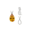 ITI NYC Pear Shape V-End Double Wire Pendants in Sterling Silver (5.00 x 3.00 mm - 20.00 x 12.00 mm)
