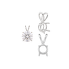 ITI NYC Round Four Prong Double Wire Pendants in Sterling Silver (3.00 mm - 9.75 mm)