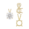 ITI NYC Round Four Prong Double Wire Pendants in 14K Gold (3.00 mm - 9.75 mm)