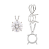 ITI NYC Round Four Prong Double Wire Pendants in Sterling Silver (3.00 mm - 9.75 mm)