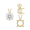 ITI NYC Round Four Prong Double Wire Pendants in 14K Gold (3.00 mm - 9.75 mm)