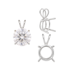 ITI NYC Round Four Prong Double Wire Pendants in Sterling Silver (3.00 mm - 9.75 mm)