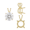 ITI NYC Round Four Prong Double Wire Pendants in 14K Gold (3.00 mm - 9.75 mm)