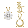 ITI NYC Round Four Prong Double Wire Pendants in 14K Gold (3.00 mm - 9.75 mm)