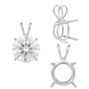 ITI NYC Round Four Prong Double Wire Pendants in Sterling Silver (3.00 mm - 9.75 mm)