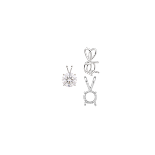 ITI NYC Round Four Prong Double Wire Pendants in Sterling Silver (3.00 mm - 9.75 mm)