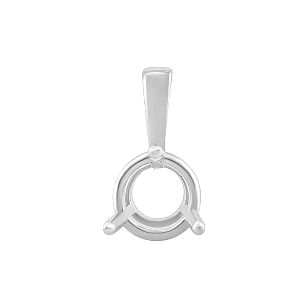 ITI NYC Round Three Prong Basket Pendant in Sterling Silver (3.00 mm - 8.50 mm)
