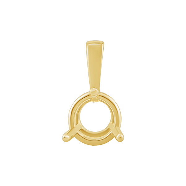 ITI NYC Round Three Prong Basket Pendant in 14K Gold (3.00 mm - 8.50 mm)