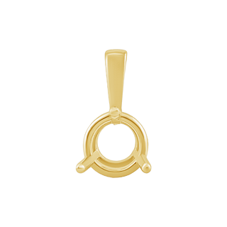 ITI NYC Round Three Prong Basket Pendant in 14K Gold (3.00 mm - 8.50 mm)