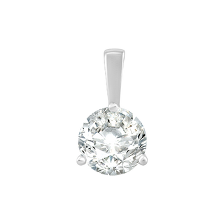 ITI NYC Round Three Prong Basket Pendant in Sterling Silver (3.00 mm - 8.50 mm)