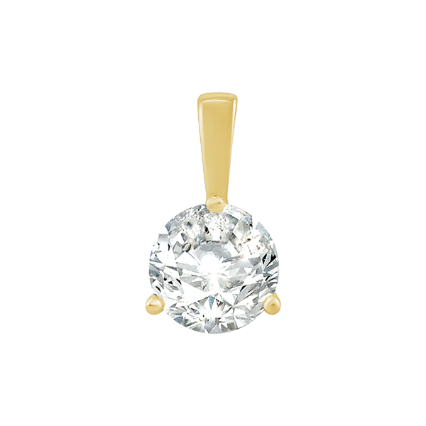 ITI NYC Round Three Prong Basket Pendant in 14K Gold (3.00 mm - 8.50 mm)