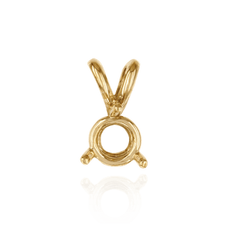 ITI NYC Round Three Prong Double Wire Pendants in 14K Gold (4.00 mm - 6.50 mm)