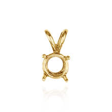 Load image into Gallery viewer, 14K Gold, 18K Gold, Platinum ITI NYC Round Four Prong Double Wire Pendants in 14K Gold (3.00 mm - 9.75 mm)
