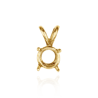 ITI NYC Round Four Prong Double Wire Pendants in 14K Gold (3.00 mm - 9.75 mm)
