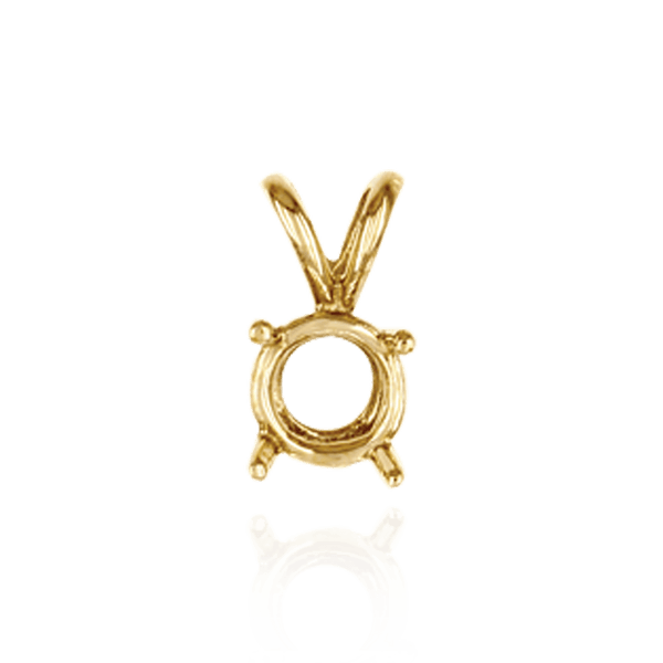 ITI NYC Round Four Prong Double Wire Pendants in 14K Gold (3.00 mm - 9.75 mm)