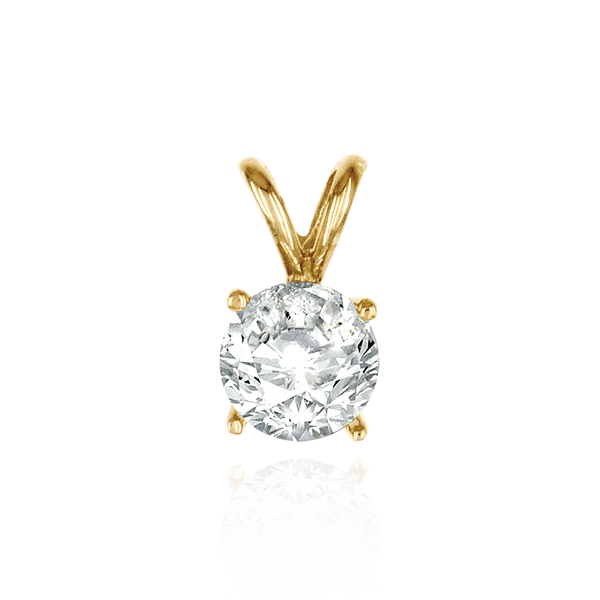 ITI NYC Round Four Prong Double Wire Pendants in 18K Gold (3.00 mm - 9.75 mm)