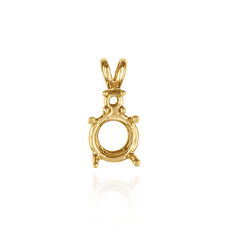 ITI NYC Round Four Prong Double Wire Heavy Pendants With 1 Accent in 14K Gold (3.40 mm -  8.00 mm)