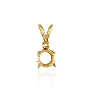 ITI NYC Round Four Prong Double Wire Light Pendants With 1 Accent in 14K Gold (3.50 mm - 6.50 mm)