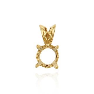 ITI NYC Round Four Prong Filigree Pendants in 14K Gold (3.00 mm - 22.00 mm)