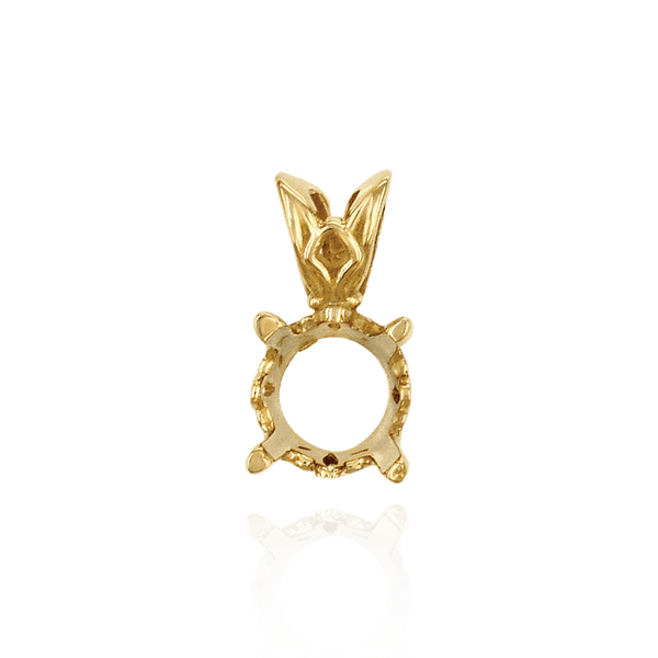 ITI NYC Round Four Prong Filigree Pendants in 14K Gold (3.00 mm - 22.00 mm)