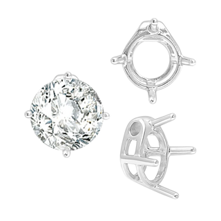 ITI NYC Four Prong Round Slider in Sterling Silver (5.50 mm - 10.00 mm)