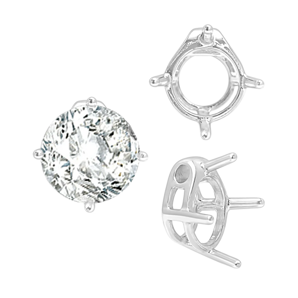 ITI NYC Four Prong Round Slider in Sterling Silver (5.50 mm - 10.00 mm)