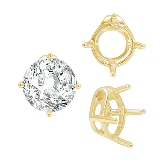 ITI NYC Four Prong Round Slider in 14K Gold (5.50 mm - 10.00 mm)