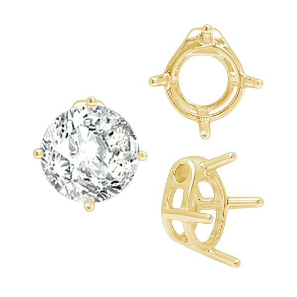 ITI NYC Four Prong Round Slider in 14K Gold (5.50 mm - 10.00 mm)