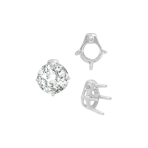 ITI NYC Four Prong Round Slider in Sterling Silver (5.50 mm - 10.00 mm)