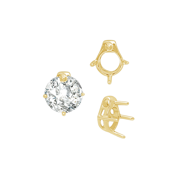 ITI NYC Four Prong Round Slider in 14K Gold (5.50 mm - 10.00 mm)