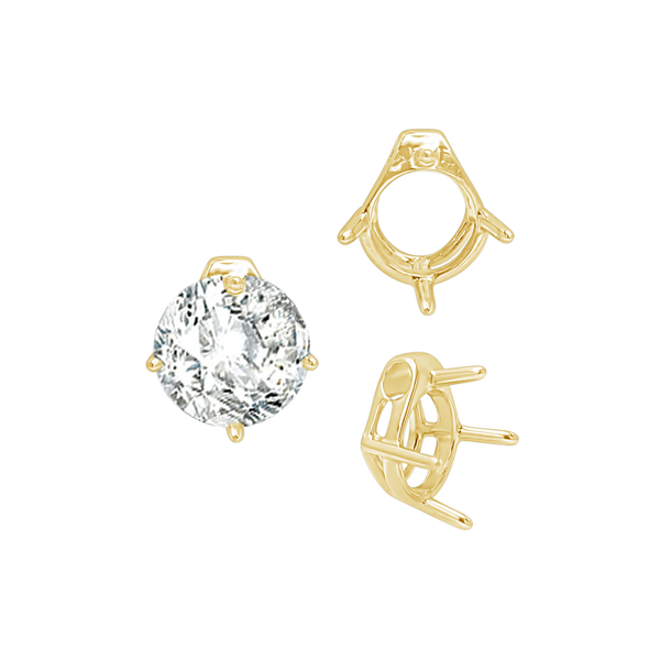 ITI NYC Four Prong Round Slider in 14K Gold (5.50 mm - 10.00 mm)