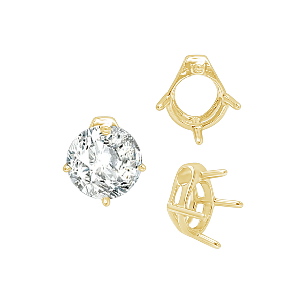 ITI NYC Four Prong Round Slider in 14K Gold (5.50 mm - 10.00 mm)