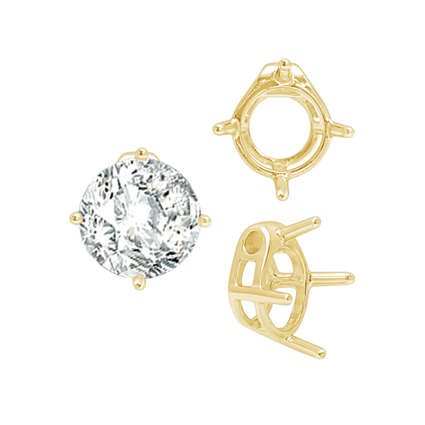 ITI NYC Four Prong Round Slider in 14K Gold (5.50 mm - 10.00 mm)