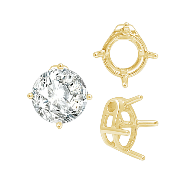 ITI NYC Four Prong Round Slider in 14K Gold (5.50 mm - 10.00 mm)