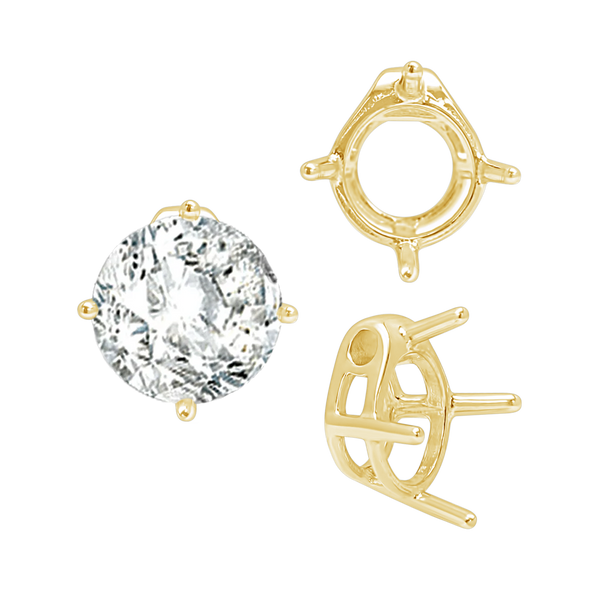 ITI NYC Four Prong Round Slider in 14K Gold (5.50 mm - 10.00 mm)