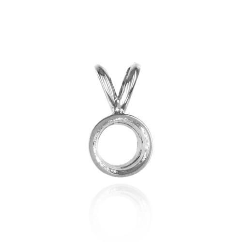 ITI NYC Round Tapered Bezel Pendant with Airline in Sterling Silver (3.60 mm - 8.00 mm)